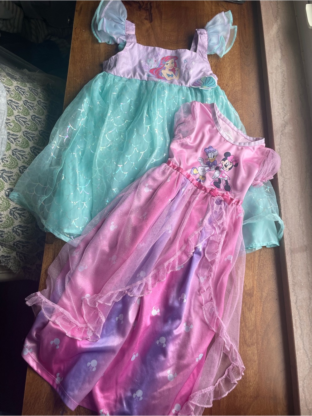 Disney Pink & Aqua Girls' Ariel and Minnie Costume Dresses